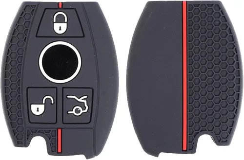 DON'T TOUCH MY KEY Paquete de 2 fundas de silicona para llavero remoto de 3 botones compatibles con Mercedes Benz GLA GLK CLA GLS SLK