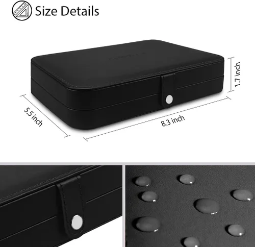 Miniatura 5 de CLUDEMAS Joyero organizador de viaje para mujeres y niñas pequeñas cajas de almacenamiento de joyas de piel sintética soporte portátil para joyas