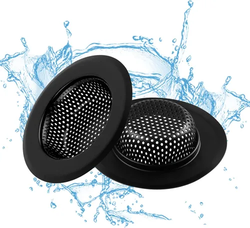 Colador de drenaje de fregadero, 2 coladores de fregadero de cocina, coladores de fregadero de acero inoxidable de 4.5 pulgadas de diámetro