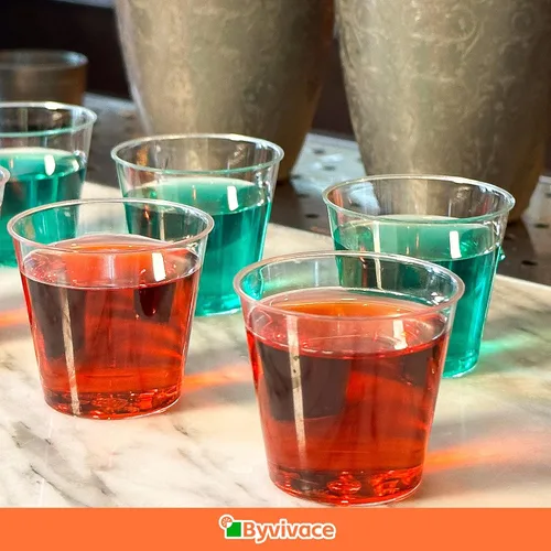 Miniatura 8 de Byvivace 1000 unidades de vasos de chupito de 1 oz de plástico duro transparente - Mini vasos de chupito para Tequila, Whisky, Vodka y Licor, Vaso