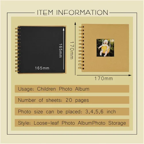 Miniatura 6 de Álbumes de fotos Álbum de fotos de papel de fotografía para bebé Scrapbooking Álbum de fotos Álbum de fotos de bricolaje álbum de fotos para niños