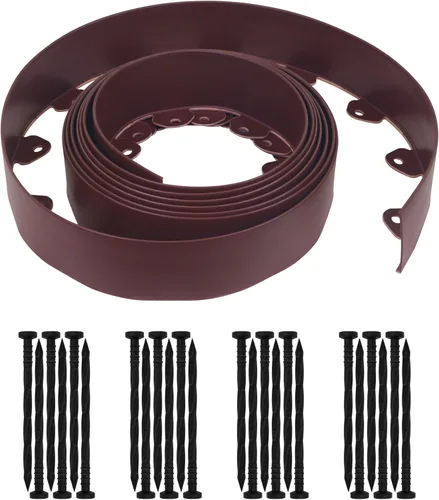 Miniatura 10 de Gardzen Kit de Bordes para Paisajismo de 1.5" x 20', Borde de Jardín y Césped Sin Excavación con 24 Piezas de Estacas, Borde Flexible para Cama