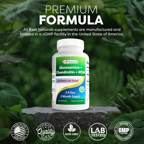 Miniatura 5 de Best Naturals Glucosamina condroitina y MSM (no OGM) - Promueve la salud de las articulaciones - 180