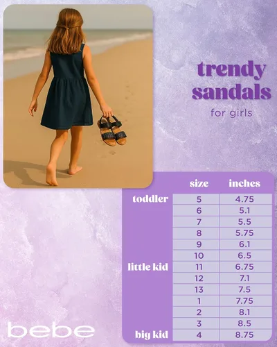 Miniatura 6 de bebe Sandalias para Niñas - Sandalias para Niñas Grandes y Niñas Pequenas con Correas de Cuero Duradero y Lentejuelas, Zapatos de Vestir de Verano
