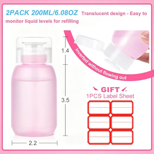 Miniatura 7 de MEKK - Dispensador de bomba de acetona, dispensador de bomba de presión vacío para alcohol, dispensador de bomba de quitaesmalte de un solo toque
