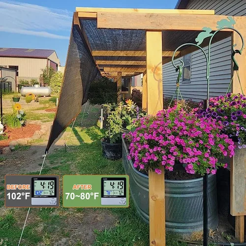 Miniatura 6 de Tela de sombra para exteriores, 9 x 9 pies, para patio, jardín, planta con ojales, 90% protector solar, cubierta de malla para porche, invernadero