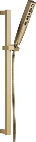 Delta Faucet Tetra H2Okinetic - Regadera de mano con manguera, cabezal de ducha de mano dorado, ducha de mano con barra deslizante, ducha de mano,