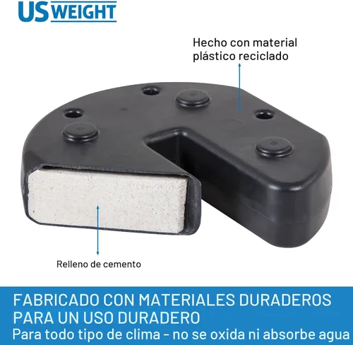 Miniatura 5 de US Weight Juego de 4 Pesas para Toldo de 20 Libras con Diseño Anti-Pellizco - Fácil Instalación y Remoción para Asegurar Tiendas de Campaña, Toldos