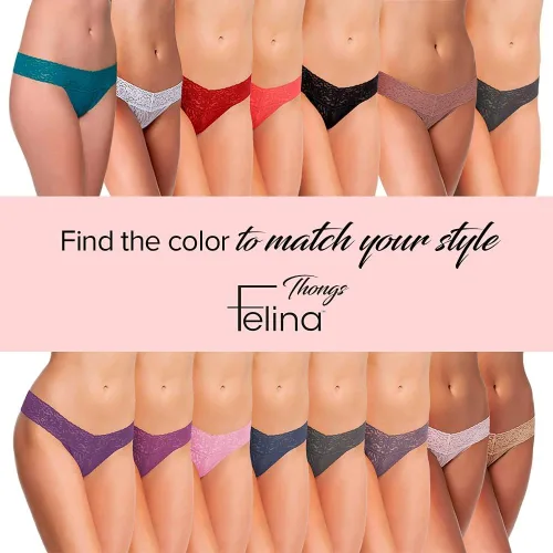 Miniatura 7 de Felina Signature Stretch Lace Low Rise Tanga 5 unidades Panty