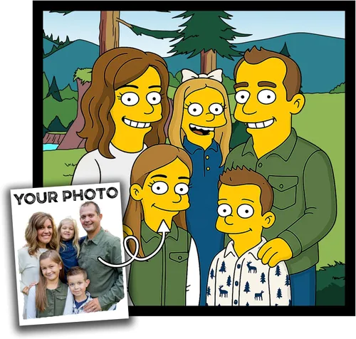 Miniatura 14 de Retrato de dibujos animados de estilo Simpson personalizado de tu foto, medio cuerpo, prueba de 24 horas, póster impreso o lienzo, regalo