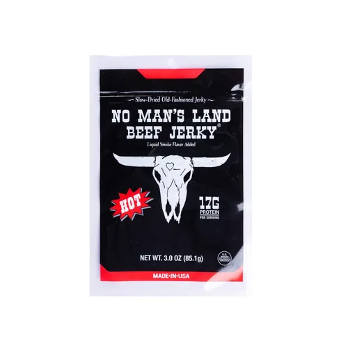 Miniatura 12 de No Man's Land - Carne seca de carne seca de pimiento rojo triturada, filete cortado a mano, secado lento, 0.76 onzas de proteína por porción, 0.00