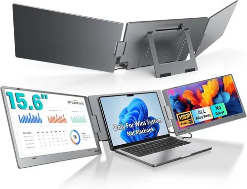 Miniatura 11 de KYY Monitor portátil 4K para laptop, extensor de pantalla de computadora de 15.6 pulgadas, UHD 3840 x 2160, 100% sRGB, 400 nits, monitor de viaje