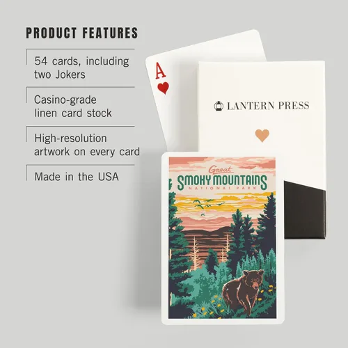 Miniatura 3 de Lantern Press Great Smoky Mountains National Park, Explorer Series (52 cartas de juego, baraja de cartas de tamaño póker con comodines)