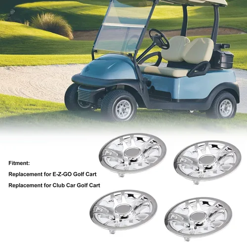 Miniatura 2 de Aramox Cubierta de cubo de rueda, 4 piezas de 8 pulgadas para cubo de carro cromado, protector de llanta para carrito
