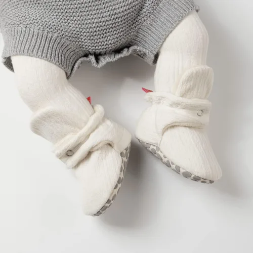 Miniatura 2 de Botines de forro polar para bebés, niños y niñas, pantuflas antideslizantes con agarre suave, zapatos de calcetín para recién nacidos, cuna