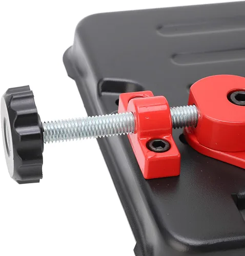 Miniatura 7 de Soporte para amoladora angular, soporte fijo, estación de corte duradera para taller, hierro fundido, rojo y negro, se adapta a amoladora de 100 a