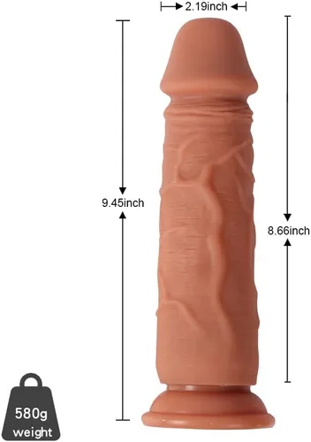 Miniatura 2 de Consolador grande hiperrealista de más de 9 pulgadas, consoladores gigantes de doble capa, pene de silicona de primera calidad, juguetes sexuales