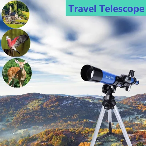 Miniatura 6 de Telescopio para niños 400x40mm con trípode y buscador de alcance, telescopio portátil para niños y principiantes, telescopio de viaje con 3 oculares