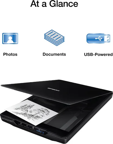 Miniatura 10 de Epson Perfection V19 II - Escáner plano de documentos y fotos a color con resolución óptica de 4800 ppp, alimentación USB y tapa extraíble de gran