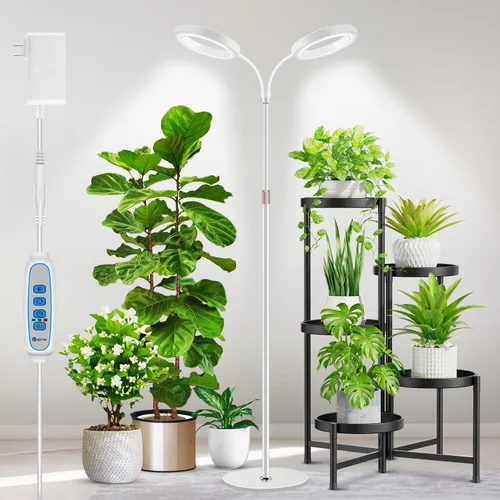 Miniatura 12 de Aumtrly Luces de cultivo para plantas de interior, luz de escritorio de 80 LED de espectro completo para el cultivo de plantas pequeñas, lámpara