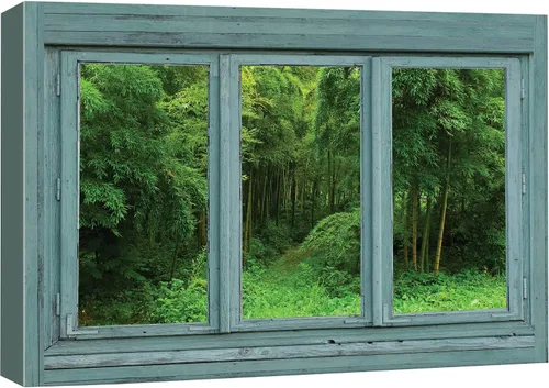Miniatura 29 de Cuadro decorativo con diseño de ventana moderna blanca con vista, de la marca Wall26®
