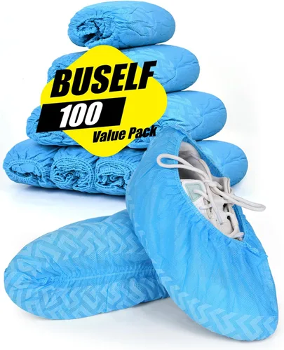Buself XL 100 unidades de fundas desechables para zapatos, antideslizantes, fundas premium para botas de tela, resistentes al deslizamiento,