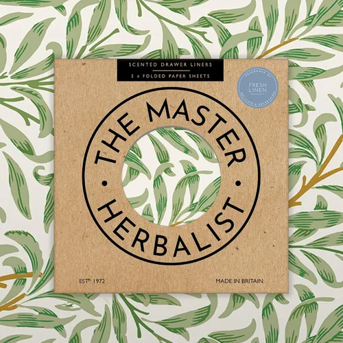 The Master Herbalist Forros perfumados para cajones con diseño inspirado en William Morris | Paquete de 5 hojas | Contiene aceites esenciales |