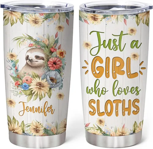 Miniatura 31 de Hyturtle Regalos personalizados para los amantes de los osos – Just A Girl Who Loves Bears - Vaso de acero inoxidable con nombre personalizado de 20