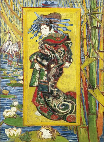 Rompecabezas de madera para adultos, 1000 piezas japonesas: pintura de Oiran cortesana por Vincent Van Gogh Juguetes Regalos Arte Coleccionables