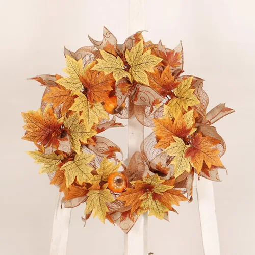 Miniatura 3 de 4 rollos de cinta de malla decorativa de otoño para suministros de fabricación de coronas, 10 pulgadas x 30 pies, cinta metálica de papel