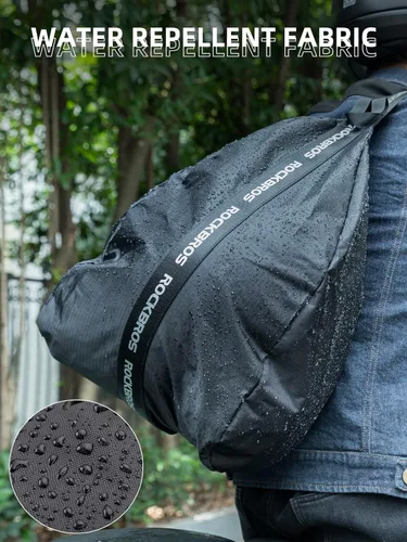 Miniatura 5 de ROCKBROS Mochila para casco de motocicleta, impermeable, ligera, mochila reflectante de gran capacidad para motocicleta, ATV, motocross, color negro