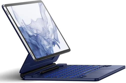 Dexnor para Samsung Galaxy Tab S10+ Plus/S9+ Plus/S9 FE+ Plus/S8+ Plus/S7+ Plus/S7 FE Funda con teclado 31.5 cm Flotante Cantilever Magnético Azul