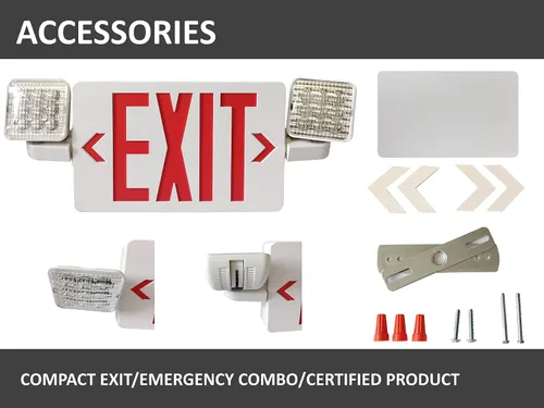 Miniatura 3 de Señal de salida combinada de luz LED roja de emergencia con batería de respaldo, dos lámparas LED ajustables, entrada AC/DC, voltaje dual opcional