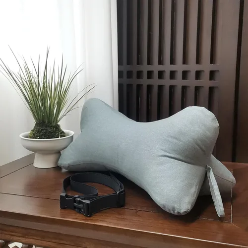 Almohadas cervicales y cervicales con forma de hueso de perro con funda extraíble lavable con bucles en cualquier extremo para automóvil, autobús,