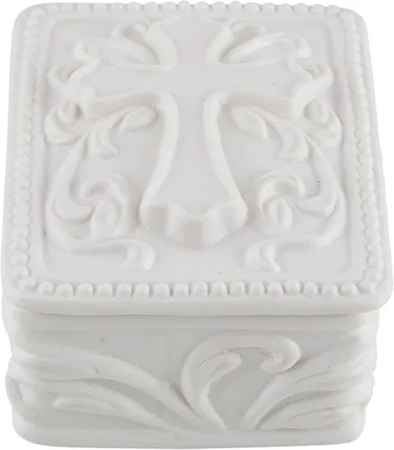 Miniatura 3 de Autom Joyero con cruz de porcelana blanca (rectángulo)