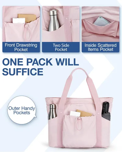 Miniatura 3 de BAGSMART Women Foldable Tote Bag, Large Tote Bag for School Shoulder Bag Handbag for Travel, Work, Beach, Gym, Shop