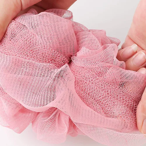 Miniatura 3 de Mesh Pouf Bath Sponge Exfoliating Shower Ball Pom Cleaning Accessory Blanco