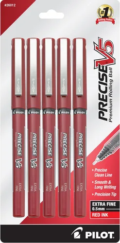 Miniatura 9 de PILOT Precise V5 Stick - Bolígrafos de tinta líquida con punta extrafina (0.5 mm.), tinta negra, paquete de 5 (26010)