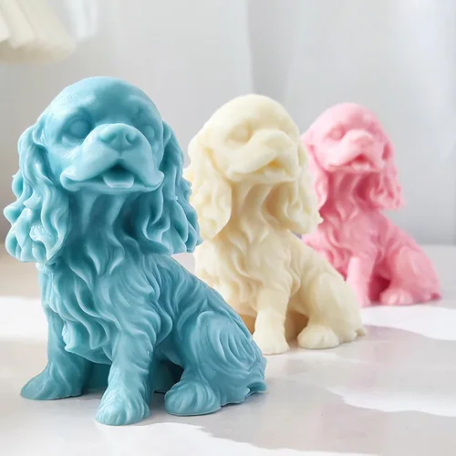 Labrador Molde de resina para perros, moldes de silicona de fundición de resina para decoración del hogar y fabricación de velas, molde en espiral