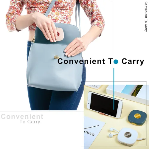 Miniatura 4 de Organizador de cables retráctiles, 9 piezas, organizador de cables retráctiles, soporte para teléfono, carretes de cable retráctiles, funda pequeña