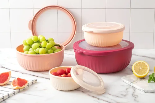 Miniatura 62 de COOK WITH COLOR Tazones de preparación con tapas - Juego de tazones pequeños de mezcla de plástico anchos y profundos anidables con tapas, juego