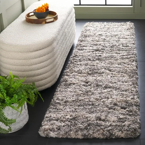 Miniatura 10 de SAFAVIEH Iceland Shag Collection Alfombra Pasillo - 2' x 8', Crema y Gris, Diseño Moderno, Fácil Cuidado, 2.5 pulgadas de Grosor, Ideal para Áreas
