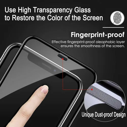 Miniatura 4 de Johncase [Paquete de 2 protectores de pantalla de vidrio templado de alta calidad de cobertura completa 3D 9H de 0.012 in, compatible con fundas]