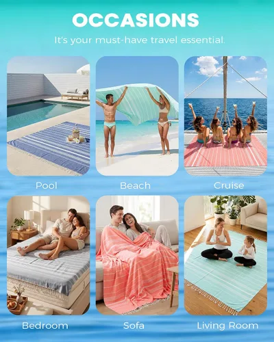 Miniatura 7 de Manta Gigante Extra Grande Fina Manta Boho Antfuny Manta de Playa Turca Toalla Jumbo Extra Grande XL XXL Grande Sobredimensionada Accesorios