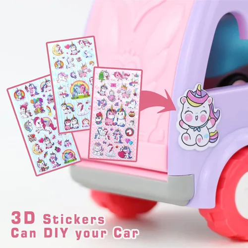 Miniatura 3 de Vehículo de camión 7 en 1 para niños pequeños de 2 a 4 años, auto de unicornio con luces y música, juguetes para niñas de 2 a 4 años, juguetes