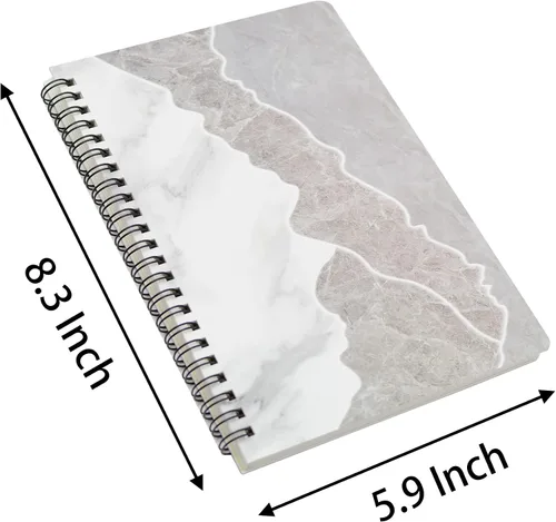 Miniatura 2 de Yansanido Cuaderno en Espiral, 8 Piezas A5 Diseño Mármol Tapa Dura Gruesa 7mm Rayas para Universidad 80 Hojas -160 Páginas para Estudio y Notas