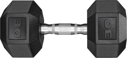 LIFERUN Mancuerna individual de hierro fundido con revestimiento de goma, peso libre de mancuernas hexagonales, 30-85 libras