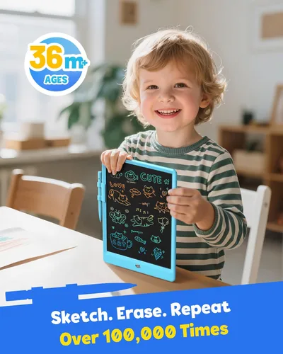 Miniatura 2 de TEKFUN: Tablero de garabatos LCD de 8.5 pulgadas, tabla de dibujo para niños, tableta de escritura, tablero de dibujo mágico, tablero de garabatos