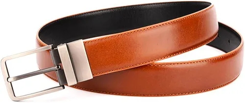 thuizen Cinturón reversible de cuero genuino hecho a mano para hombre, color marrón