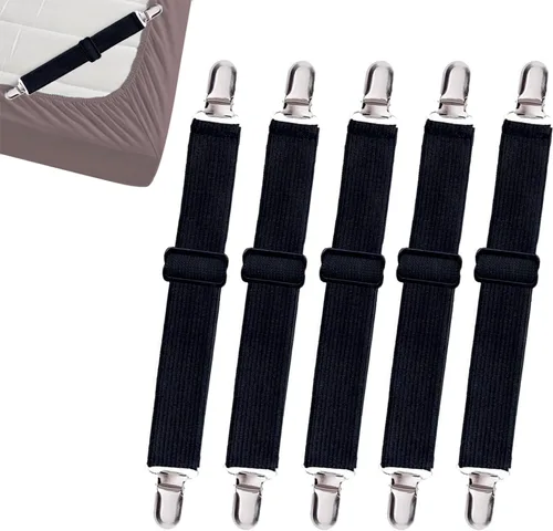 10 correas ajustables para sábanas, clips para sábanas, soporte elástico para sábanas bajeras, clips de correas de sábana bajera, tirantes de cierre